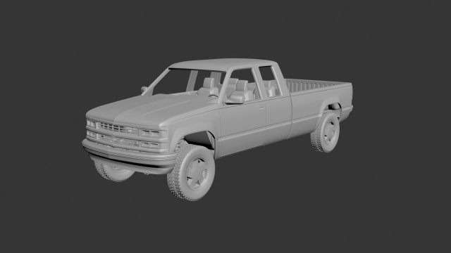 chevrolet c-k 4th gen extended cab 3D Baskı Modeli .c4d .max .obj .3ds .fbx .stl .blend 