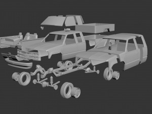 chevrolet c-k 4th gen extended cab 3D Baskı Modeli