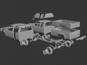 chevrolet c-k 4th gen extended cab 3D Baskı Modeli