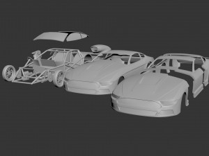 fo rd mu stang 2019 pro mod race car 3D 프린트 모델