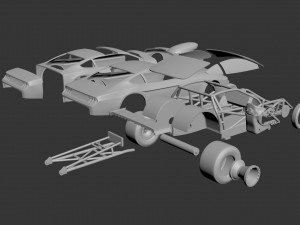 fo rd mu stang 2019 pro mod race car 3D 프린트 모델