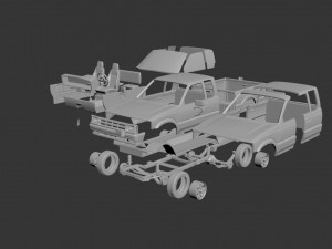 mazda b2000 extended cab 1986 3D Принт Модель