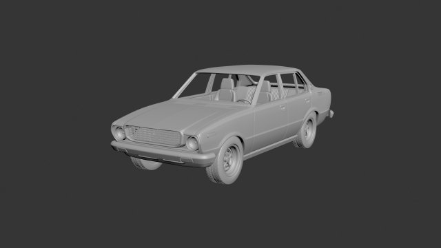 toyota corolla 1975 4 door 3D Принт Модель .c4d .max .obj .3ds .fbx .stl .blend 