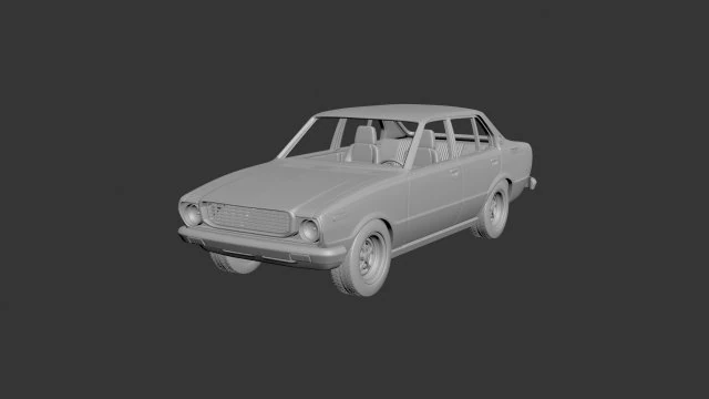 toyota corolla 1975 4 door 3D Print Model .c4d .max .obj .3ds .fbx .stl .blend 