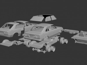 toyota corolla 1975 4 door 3D Принт Модель