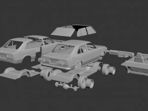 toyota corolla 1975 4 door 3D Print Model