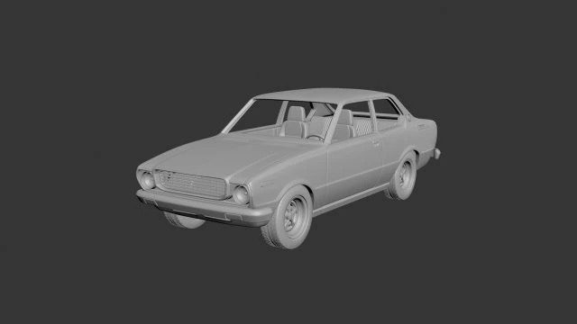 toyota corolla 1975 2 door 3D Print Model .c4d .max .obj .3ds .fbx .stl .blend 