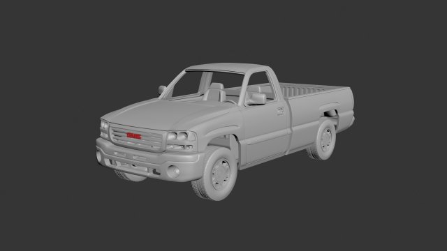gmc sierra regular cab 2003 3D Print Model .c4d .max .obj .3ds .fbx .stl .blend 