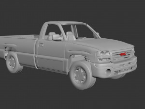 gmc sierra regular cab 2003 3D Print Model