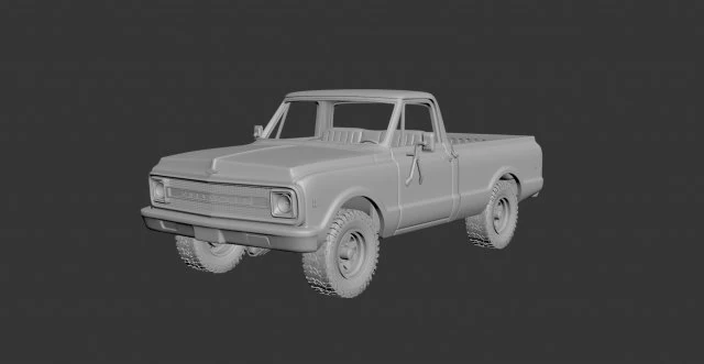 chevrolet k20 1972 3D Print Model .c4d .max .obj .3ds .fbx .stl .blend 