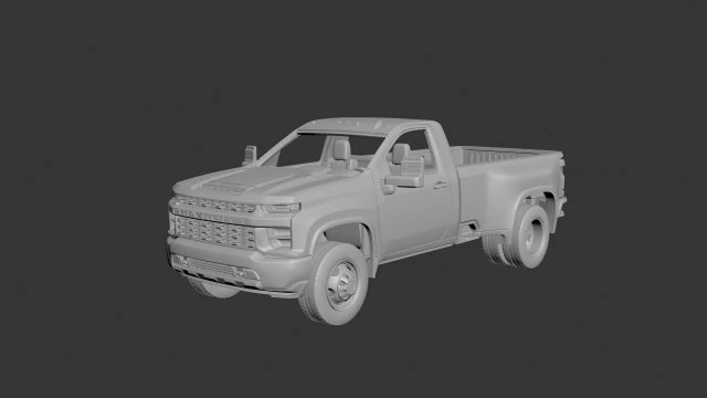 Chevrolet Silverado 3500 Regular Cab 2022 3D Print Model .c4d .max .obj .3ds .fbx .stl .blend 