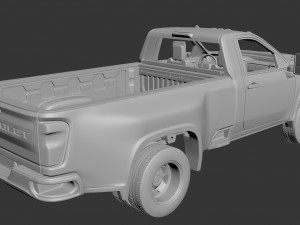 Chevrolet Silverado 3500 Regular Cab 2022 Modèles 3D en vedette
