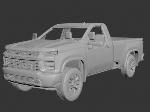 Chevrolet Silverado 3500 Regular Cab 2022 Modèles 3D en vedette