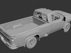 Chevrolet Silverado 3500 Regular Cab 2022 Modèles 3D en vedette