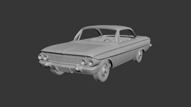 Chevrolet Impala 1961 3D Print Model .c4d .max .obj .3ds .fbx .stl .blend 