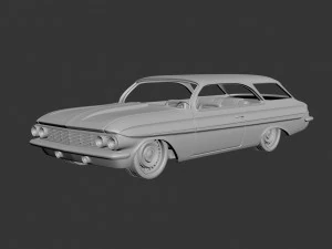 Chevrolet Impala 1961 Wagon 2 portes Modèles 3D en vedette