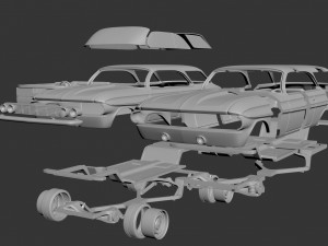Chevrolet Impala 1961 Wagon 2Door 3D Print Model