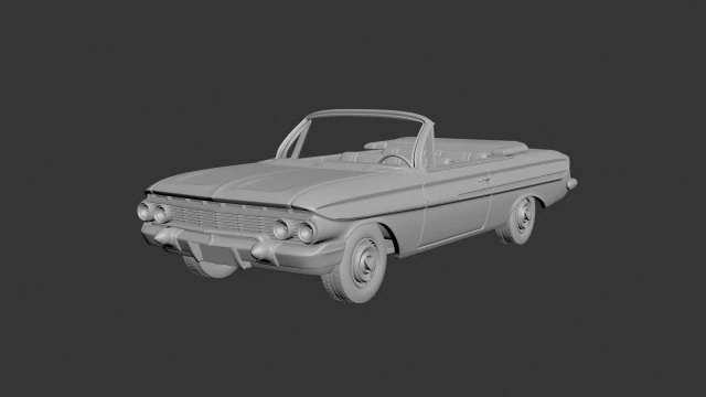 Chevrolet Impala 1961 Convertible 3D Print Model .c4d .max .obj .3ds .fbx .stl .blend 