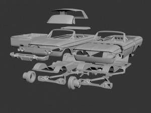 Chevrolet Impala 1961 Convertible 3D Druckmodell