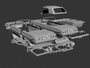 Chevrolet Impala 1961 Convertible 3D Druckmodell