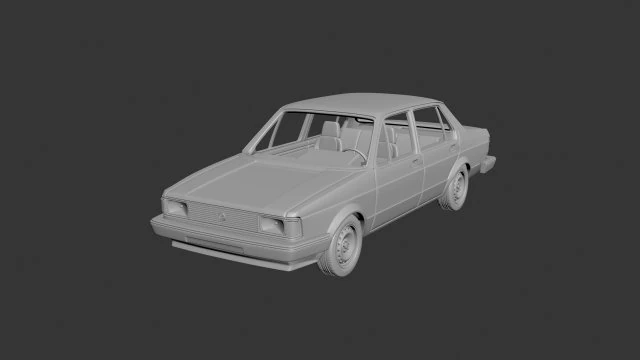 Volkswagen Jetta 1979 4 Door 3D Print Model .c4d .max .obj .3ds .fbx .stl .blend