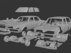 Volkswagen Jetta 1979 4 Door Modèles 3D en vedette