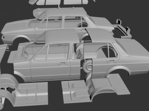 Volkswagen Jetta 1979 4 Door Modèles 3D en vedette
