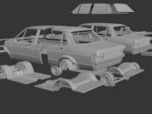 Volkswagen Jetta 1979 4 Door Modèles 3D en vedette