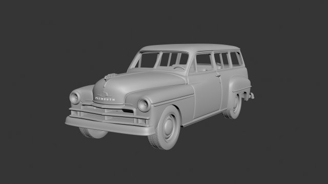 Plymouth Suburban Wagon 1950 Model Cetak 3D .c4d .max .obj .3ds .fbx .stl .blend 