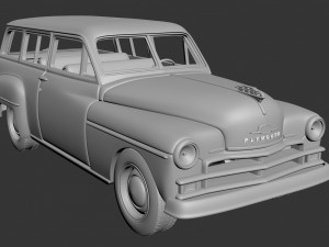 Plymouth Suburban Wagon 1950 Model Cetak 3D