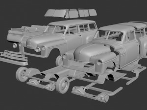 Plymouth Suburban Wagon 1950 Model Cetak 3D