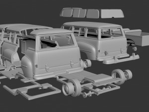 Plymouth Suburban Wagon 1950 Model Cetak 3D