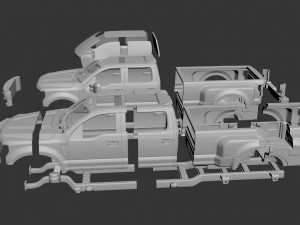Fo-rd F-350 Dually 2022 3Dプリントモデル