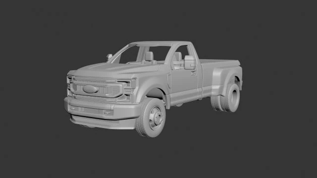 Fo-rd F-350 Regular Cab 2022 3D Print Model .c4d .max .obj .3ds .fbx .stl .blend