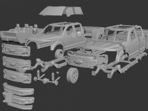 Fo-rd F-250 2022 3D Baskı Modeli
