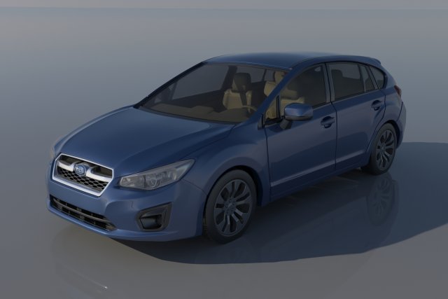 Subaru Impreza 2013 Hatchback Modèles 3D en vedette .c4d .max .obj .3ds .fbx .stl .blend 