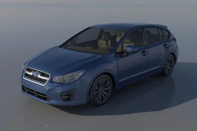 Subaru Impreza 2013 Hatchback 3D Print Model .c4d .max .obj .3ds .fbx .stl .blend
