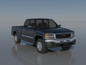 GMC Sierra 2003 Extended Cab Model Cetak 3D