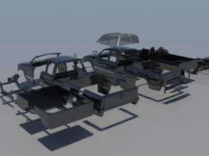 GMC Sierra 2003 Extended Cab Model Cetak 3D
