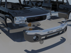 GMC Sierra 2003 Extended Cab Model Cetak 3D
