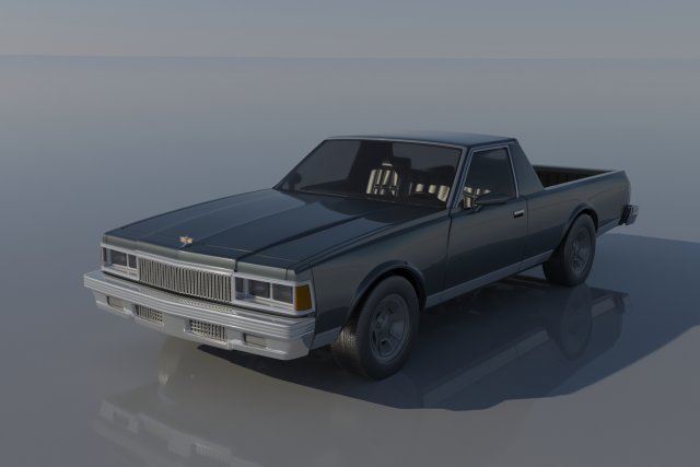 Chevrolet Caprice Pickup 1977 3D Baskı Modeli .c4d .max .obj .3ds .fbx .stl .blend 