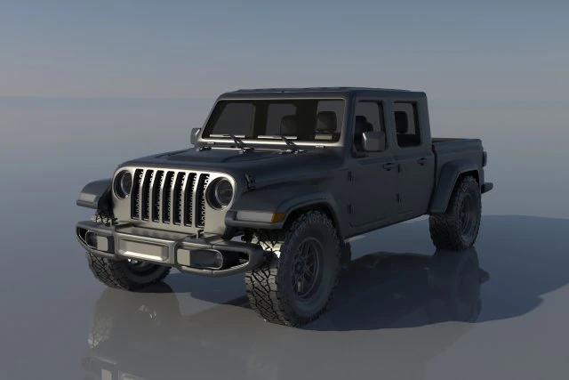 Jeep Gladiator 3D Print Model .c4d .max .obj .3ds .fbx .stl .blend 