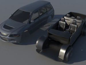 Mitsubishi Lancer Evolution 8 Wagon 3D Print Model