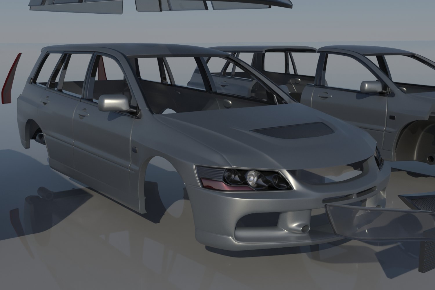 Mitsubishi Lancer Evolution 8 Wagon 3D Принт Модель in Автомобильный  3DExport