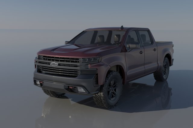 Chevrolet Silverado 1500 2022 3D 프린트 모델 .c4d .max .obj .3ds .fbx .stl .blend 