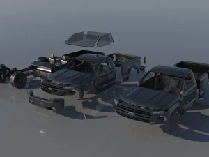 Chevrolet Silverado 1500 Regular Cab 2022 3D Print Model