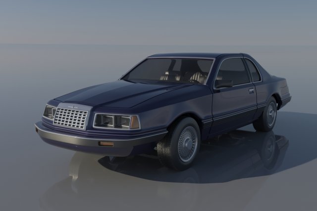 Fo-rd Thunderbird 1983 3D प्रिंट मॉडल .c4d .max .obj .3ds .fbx .stl .blend 