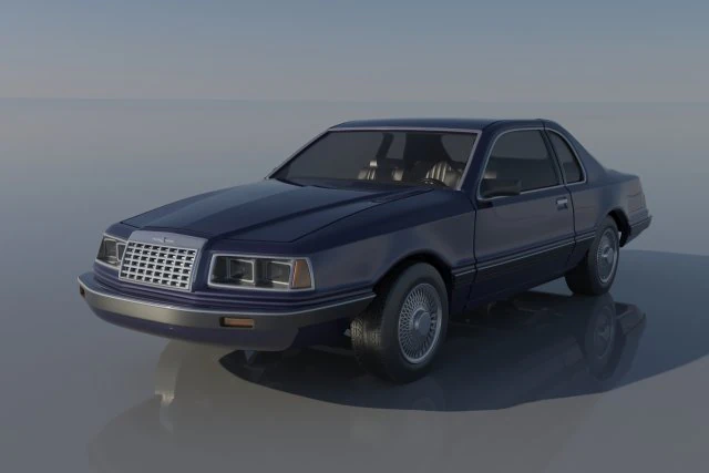 Fo-rd Thunderbird 1983 3D Print Model .c4d .max .obj .3ds .fbx .stl .blend 