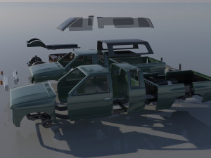 Nissan Hardbody D21 Extended Cab 1994 Modèles 3D en vedette