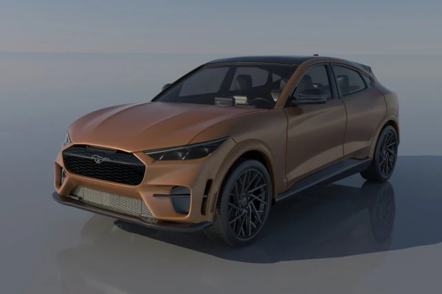 Fo rd Mus tang Mach-E 2022 3D Print Model .c4d .max .obj .3ds .fbx .stl .blend 